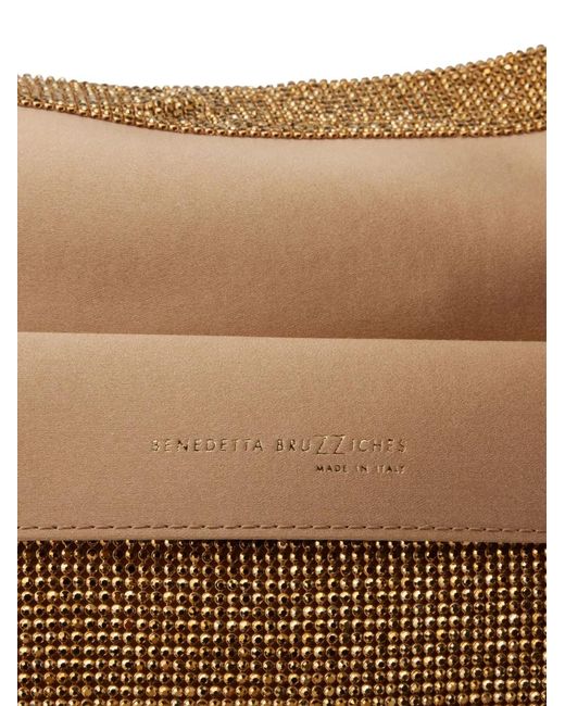 Benedetta Bruzziches Brown Kate Rhinestone-Embellished Clutch Bag