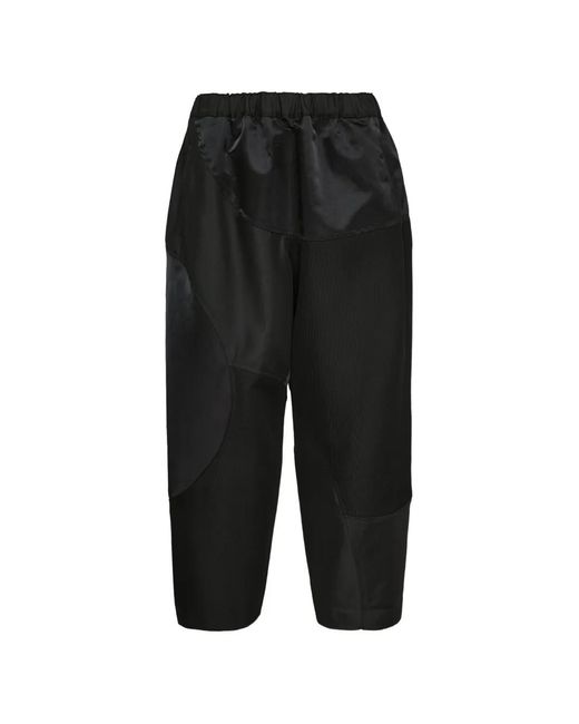 Comme des Garçons Black Patchwork Cropped Trousers