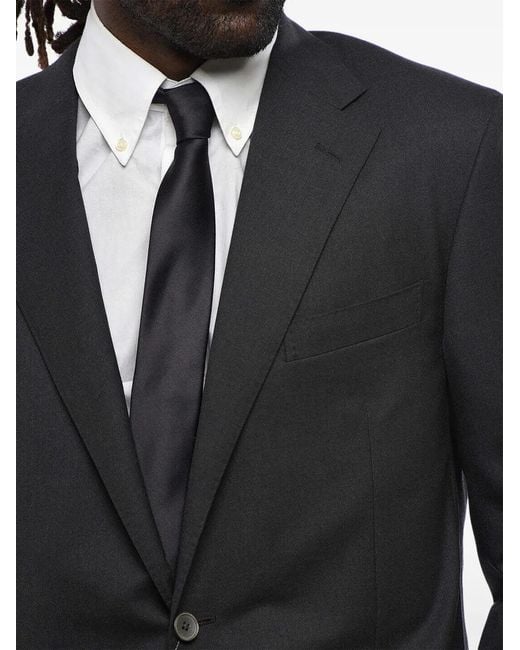 Corneliani Black Single-Breasted Wool Blazer for men