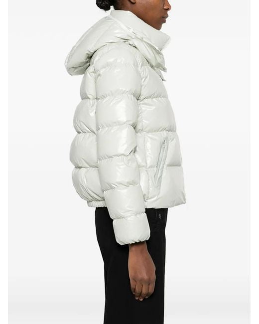 Moncler White Andro Padded Shiny Jacket