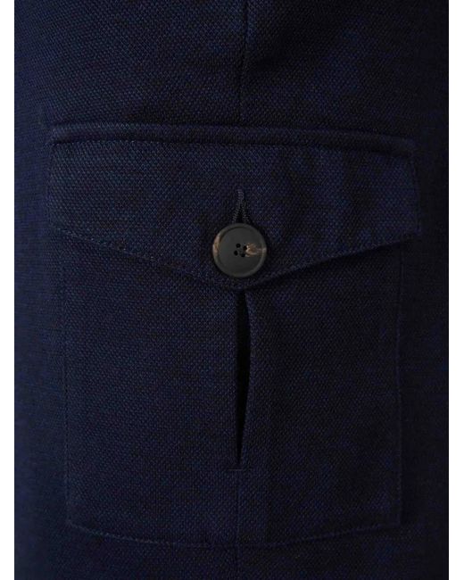 Gran Sasso Blue Drawstring Cargo Shorts for men