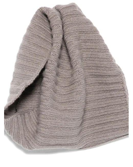Dell'Oglio Gray Ribbed Scarf for men