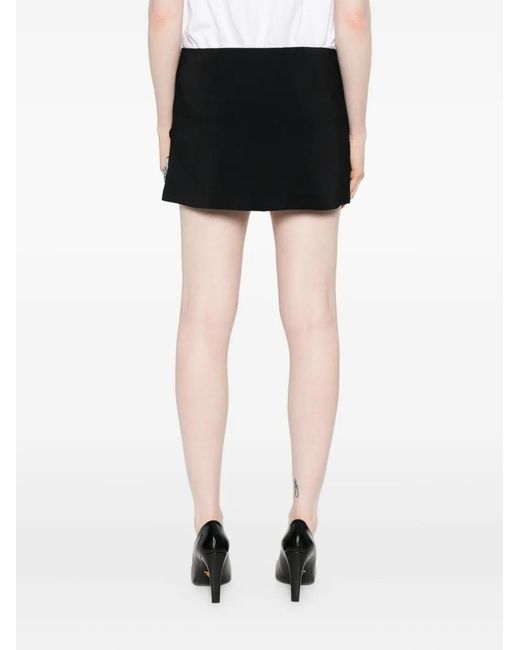 Amen Black Beaded-Embellished Panel Mini Skirt