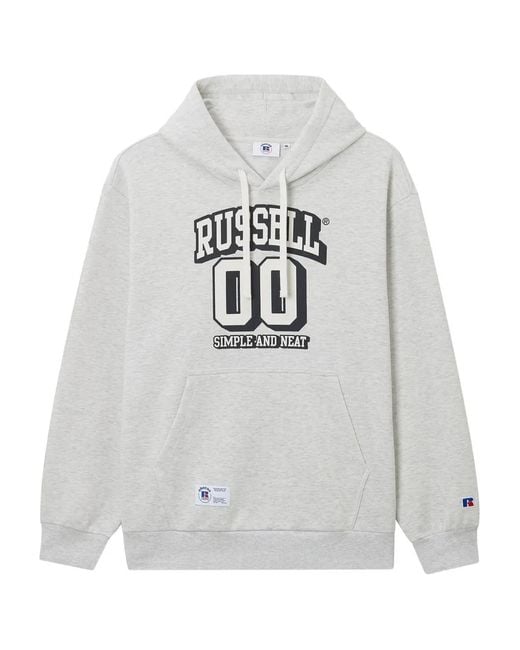 Chocoolate Gray X Russell Athletic Logo-Patch Hoodie for men