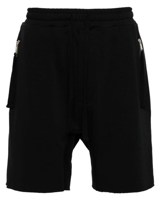 Thom Krom Black Raw-cut Jersey Shorts for men