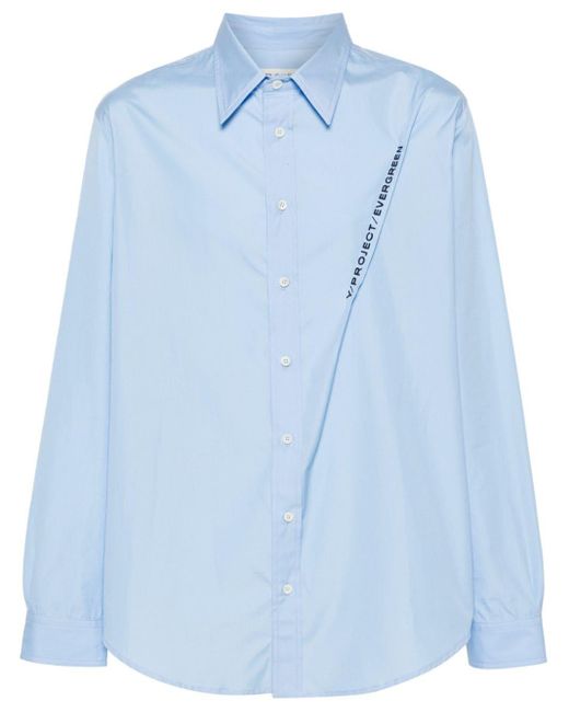 Camisa con logo bordado Y. Project de color Blue