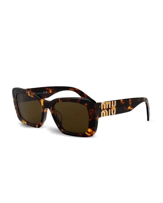 Miu Miu Brown Square-Frame Sunglasses