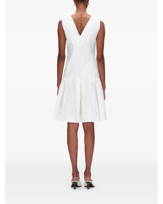 3.1 Phillip Lim White Floral Appliqué V-Neck Mini Dress