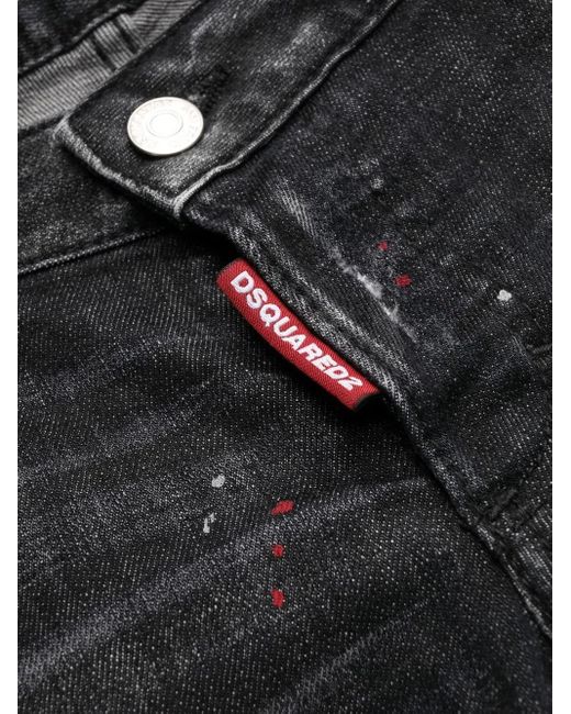 Vaqueros capri con salpicaduras de pintura DSquared² de color Blue