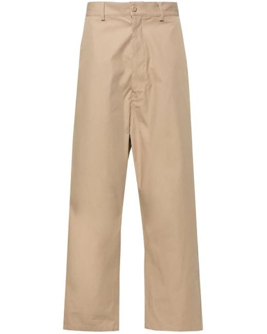 MM6 by Maison Margiela Natural Mid-Rise Straight Leg Trousers for men