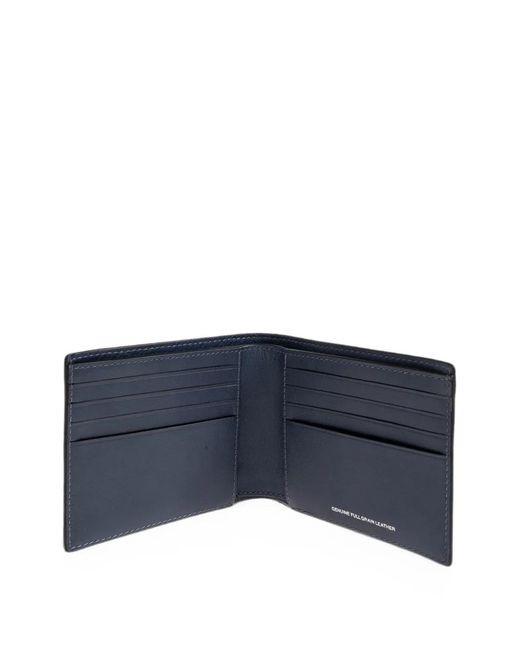 COACH Blue Logo-Print Leather Wallet for men