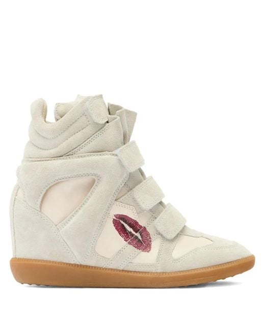 Isabel Marant Natural 50Mm Bekett Lips-Motif Sneakers
