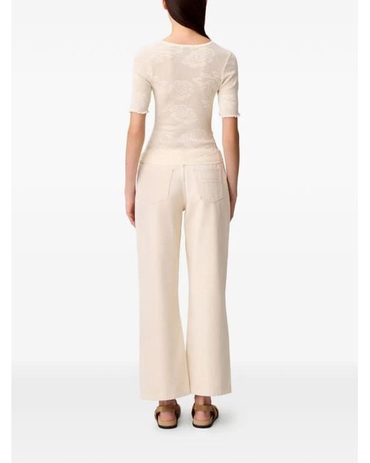 Claudie Pierlot White Buttoned Short-Sleeves Cardigan