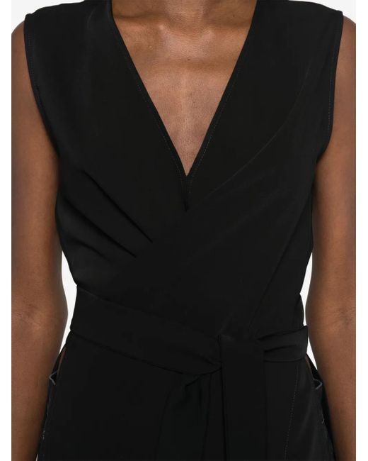 P.A.R.O.S.H. Blouse Met Gestrikte Taille in het Black