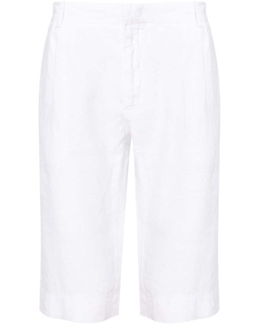 Malo White Straight-leg Linen Shorts for men