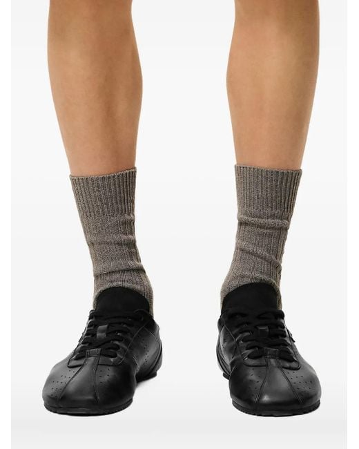 AMI Black Step Sneakers As Lederu