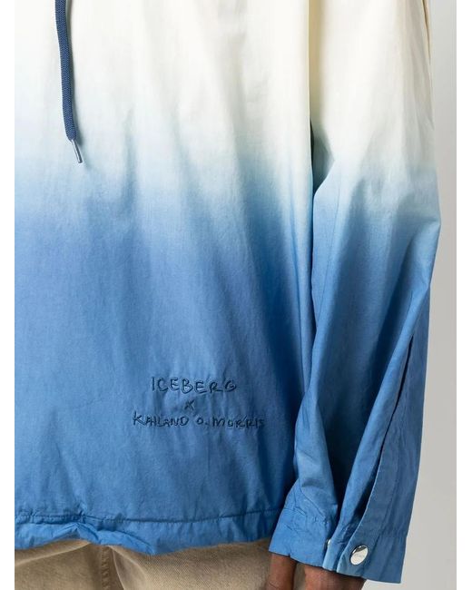 Iceberg Blue X Kailand O. Morris Gradient Windbreaker for men