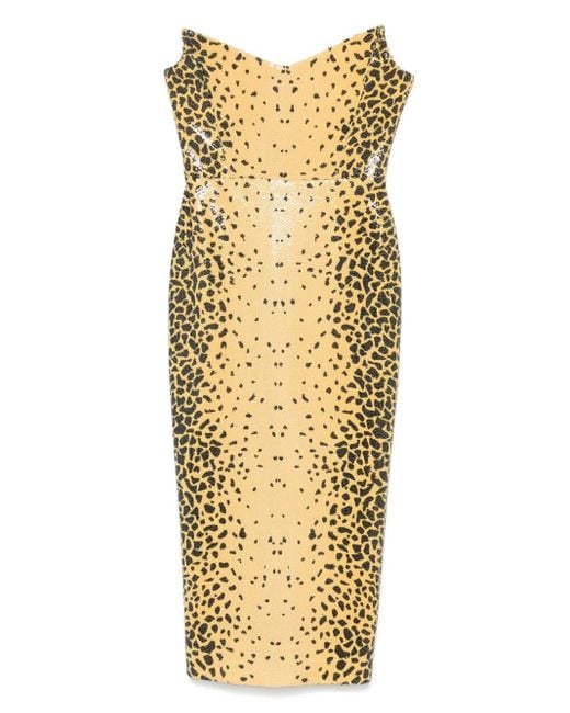 alex perry gold dress Strapless Angled Corset Dress in Sequin main image 0