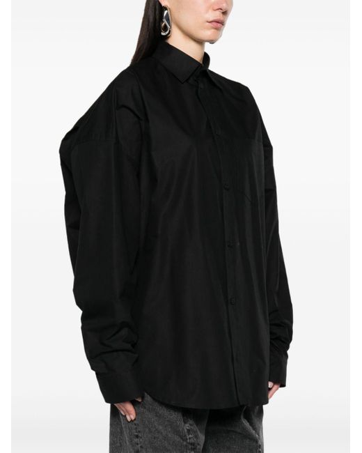 Camisa con logo con apliques Balenciaga de color Black