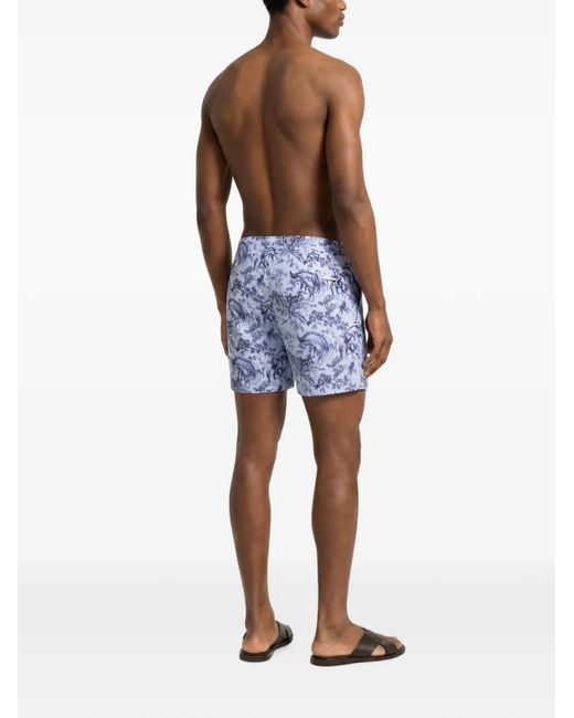 Orlebar Brown Blue Bulldog Zephra-Print Swim Shorts for men