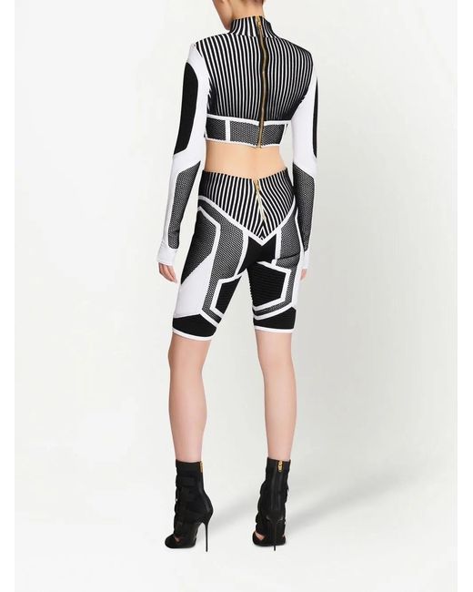 Balmain Gebreide Fietsshorts in het Black