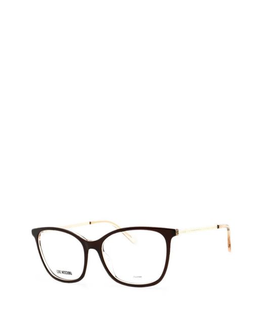 Love Moschino Black Rectangle-Frame Glasses