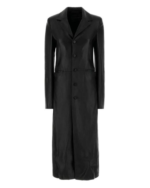 Balenciaga Black Leather Coat