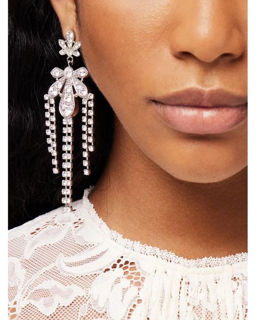 Rabanne White Chandelier Crystal-Embellished Earrings