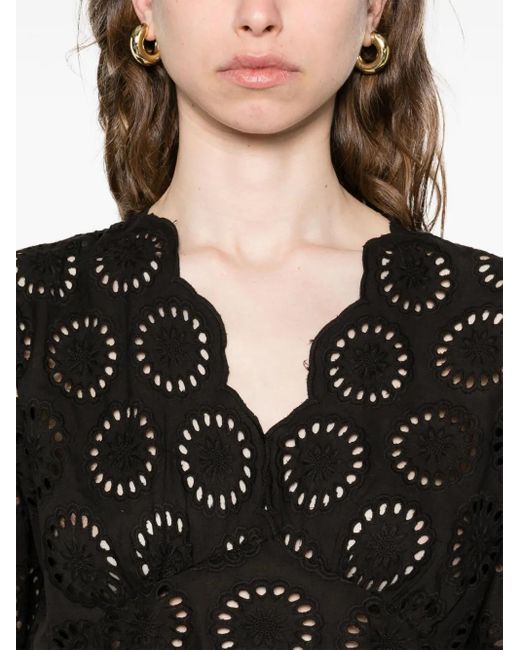 Twinset Black Bluse mit Lochstickerei