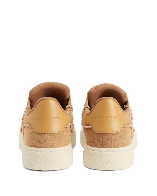 Giuseppe Zanotti Brown Gz94 Frayed-Detail Lace-Up Low-Top Sneakers for men