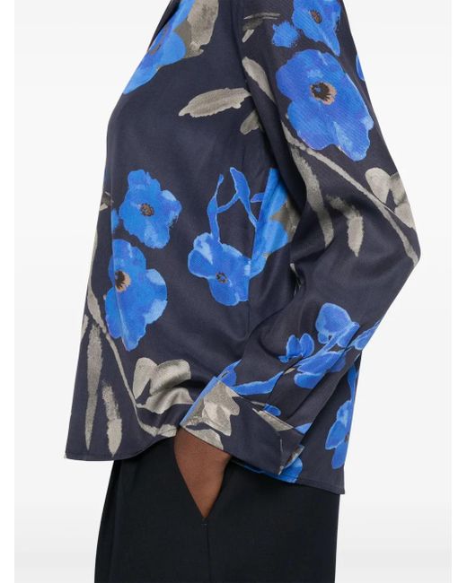 Boss Blue Floral-Print Shirt