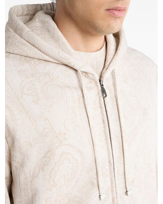 Etro Natural Arnica-Motif Hoodie for men