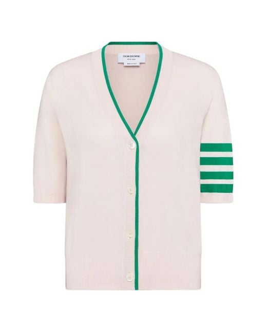 Thom Browne Multicolor Cardigan À Manches Courtes