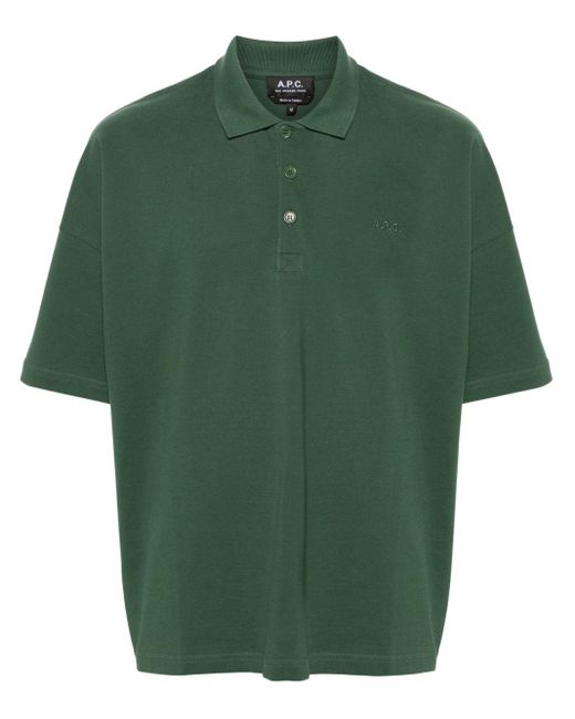 A.P.C. Poloshirt Met Geborduurd Logo in het Green voor heren