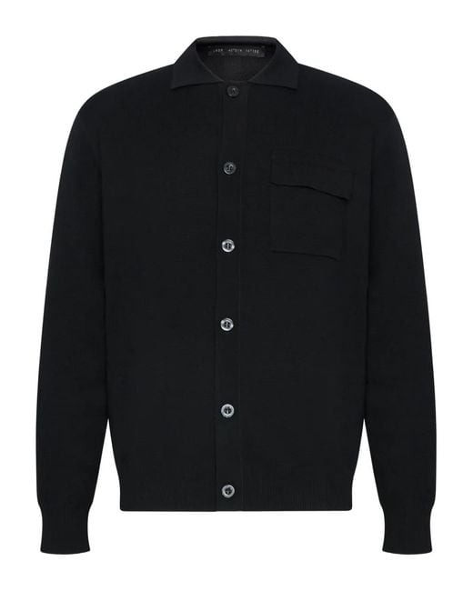 Low Brand Blue Buttoned Flap-Pocket Cardigan for men