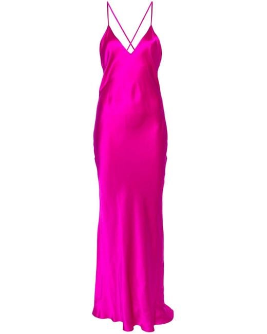Pierre Louis Mascia Adana Zijden Maxi-jurk in het Pink