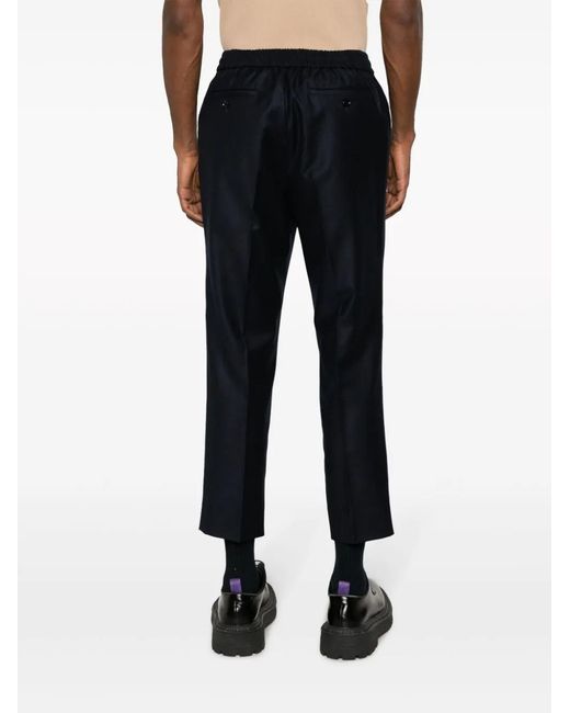 AMI Blue Cropped Tailored Trousers for men