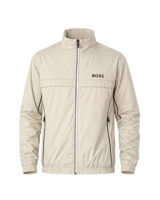 Boss Natural Contrast-Piping Jacket With Water-Repellent Finish for men