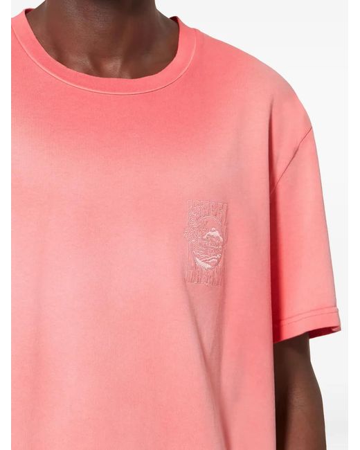 Isabel Marant Pink Honore Logo-Detail T-Shirt for men