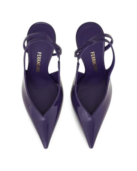 Ferragamo Purple Stiletto Slingback