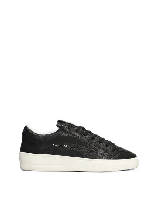 AMA BRAND Black Logo-Print Lace-Up Sneakers for men