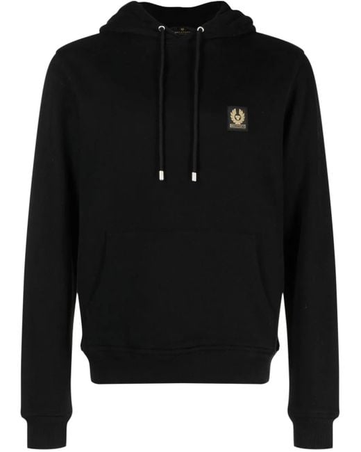 Belstaff Black Logo Patch Hoodie for men