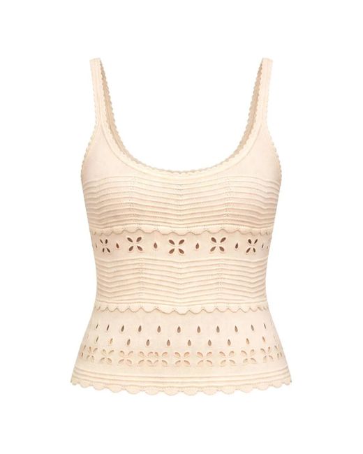 Ulla Johnson Natural Esme Eyelet-Knit Camisole
