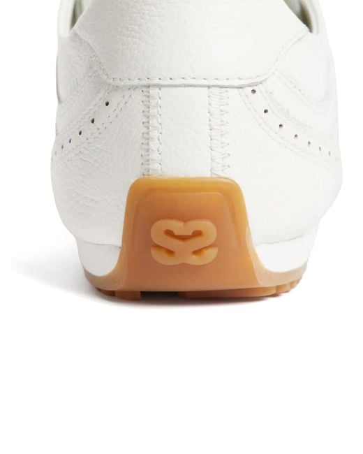 Sandro White Light Wave Leather Sneakers