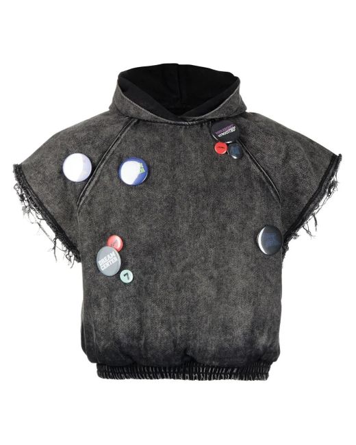 Felpa Smanicata Con Decorazione di Liberal Youth Ministry in Black da Uomo