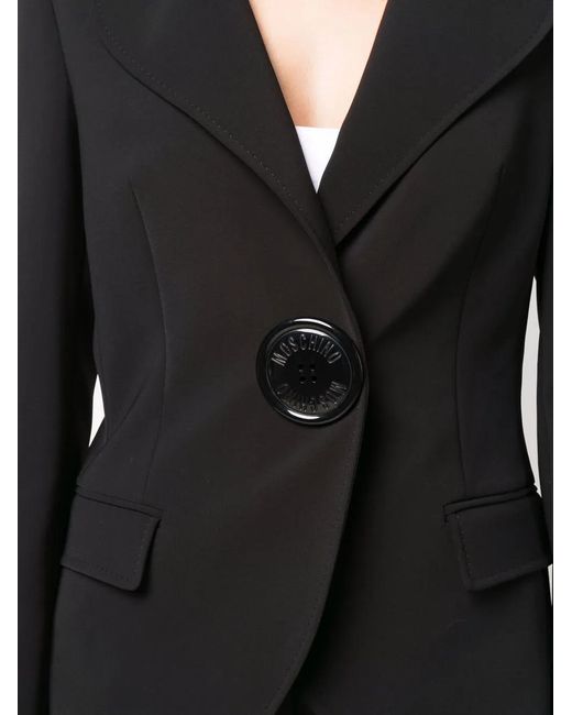 Moschino Black Oversized-Button Tailored Blazer