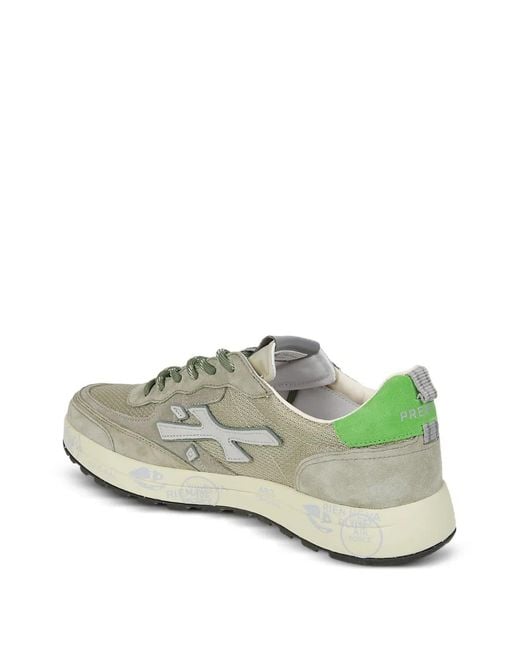 Premiata White Nous Panelled Logo-Detail Sneakers for men