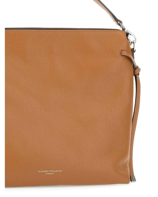 Gianni Chiarini Brown Leather Top-Hanfle Tote Bag