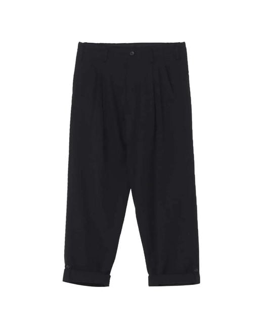 Y's Yohji Yamamoto Blue Pleated Wool Trousers for men