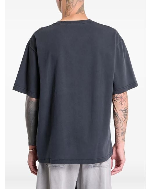M I S B H V Blue Graphic-Print T-Shirt for men